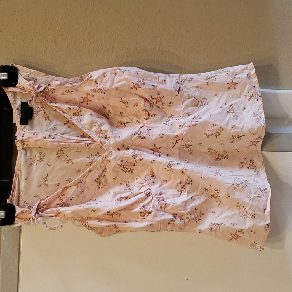 Frenchi soft pink floral fitted tank, M